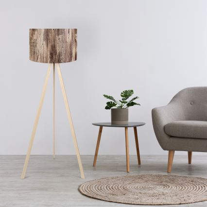 Grīdas lampa AYD 1xE27/40W/230V brūna/bēša