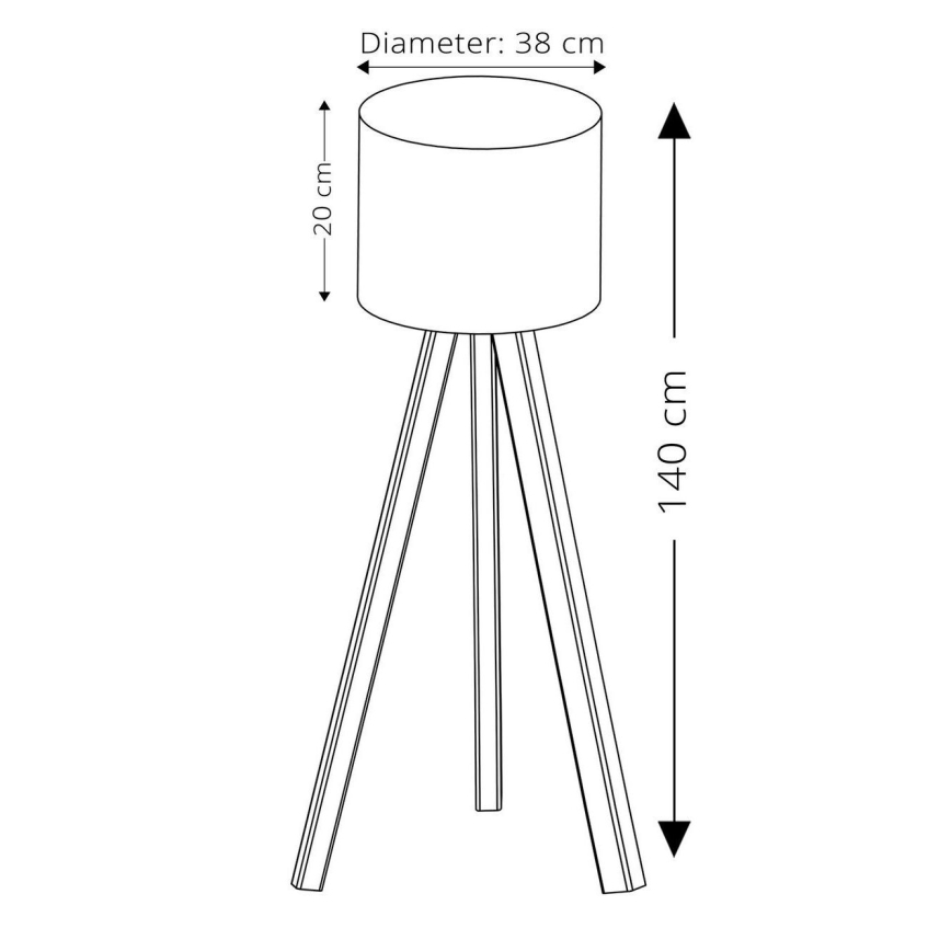Grīdas lampa AYD 1xE27/40W/230V brūna/bēša