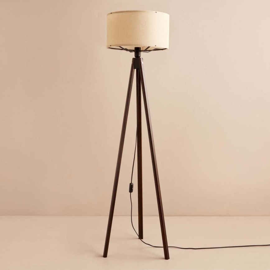 Grīdas lampa AYD 1xE27/40W/230V brūna/bēša