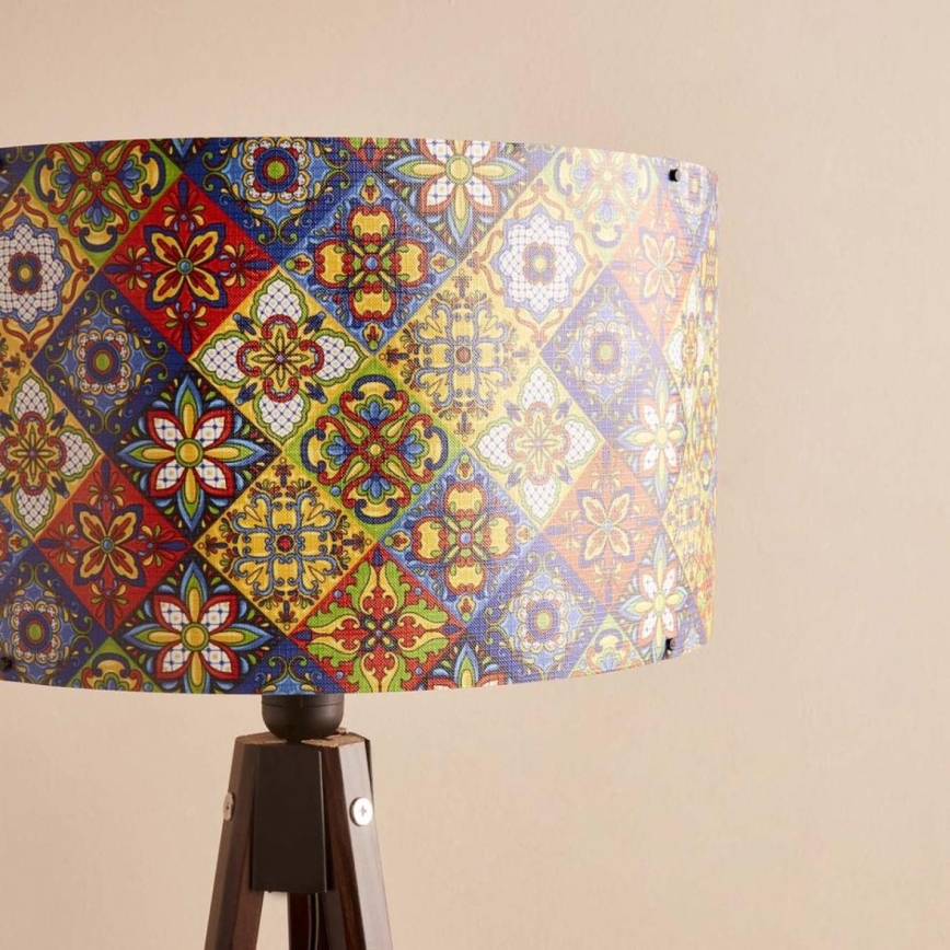 Grīdas lampa AYD 1xE27/40W/230V brūna/daudzkrāsaina