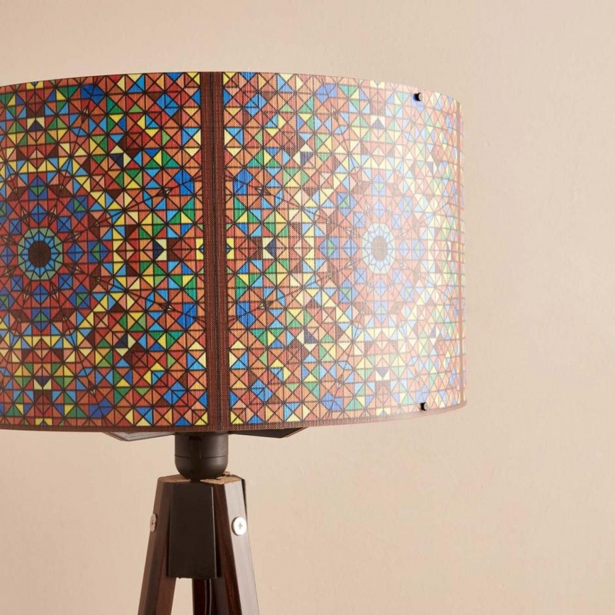 Grīdas lampa AYD 1xE27/40W/230V brūna/daudzkrāsaina