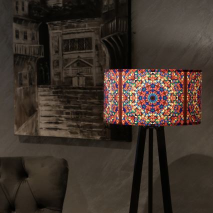 Grīdas lampa AYD 1xE27/40W/230V brūna/daudzkrāsaina