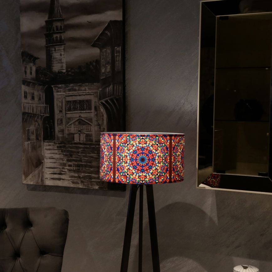 Grīdas lampa AYD 1xE27/40W/230V brūna/daudzkrāsaina