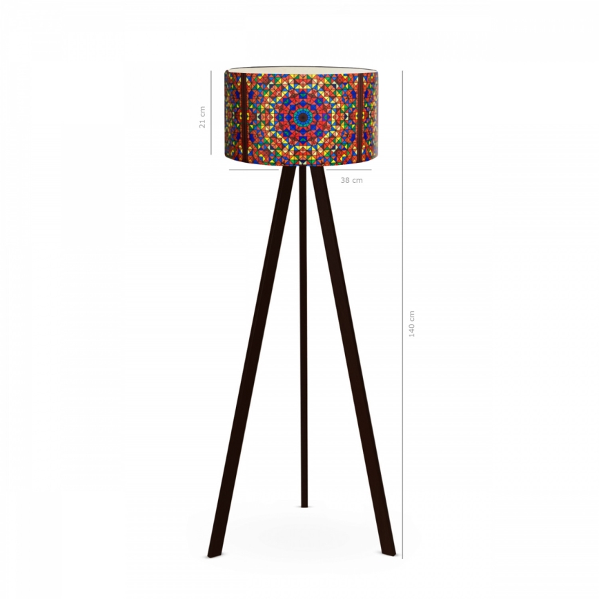 Grīdas lampa AYD 1xE27/40W/230V brūna/daudzkrāsaina