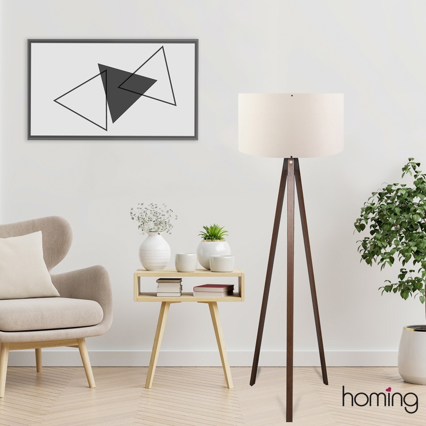 Grīdas lampa AYD 1xE27/40W/230V brūna/krēmīga