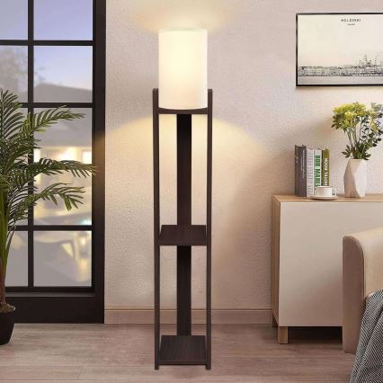 Grīdas lampa AYD 1xE27/40W/230V brūna/krēmīga