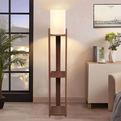 Grīdas lampa AYD 1xE27/40W/230V brūna/krēmīga