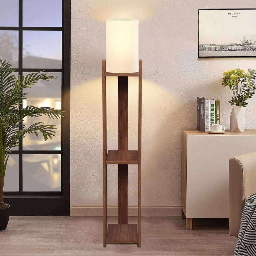 Grīdas lampa AYD 1xE27/40W/230V brūna/krēmīga