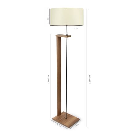 Grīdas lampa AYD 1xE27/40W/230V brūna/krēmkrāsaina