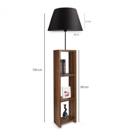 Grīdas lampa AYD 1xE27/40W/230V brūna/melna