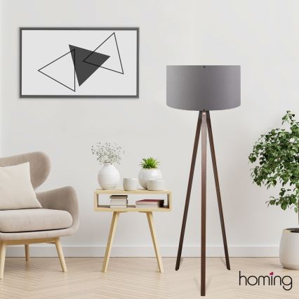 Grīdas lampa AYD 1xE27/40W/230V brūna/pelēka