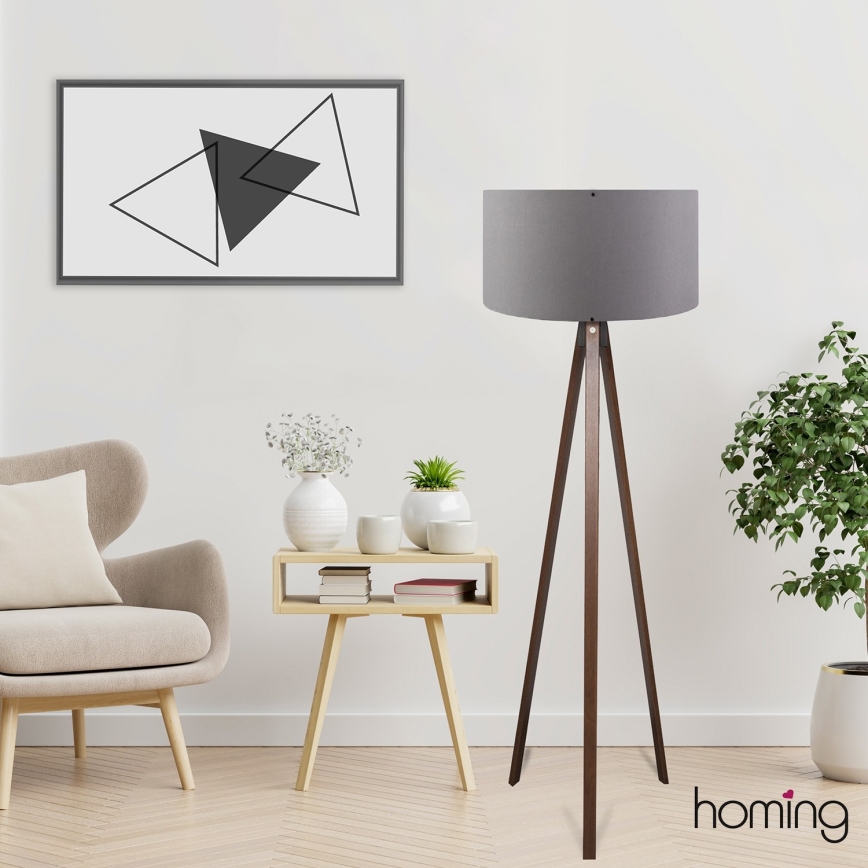 Grīdas lampa AYD 1xE27/40W/230V brūna/pelēka