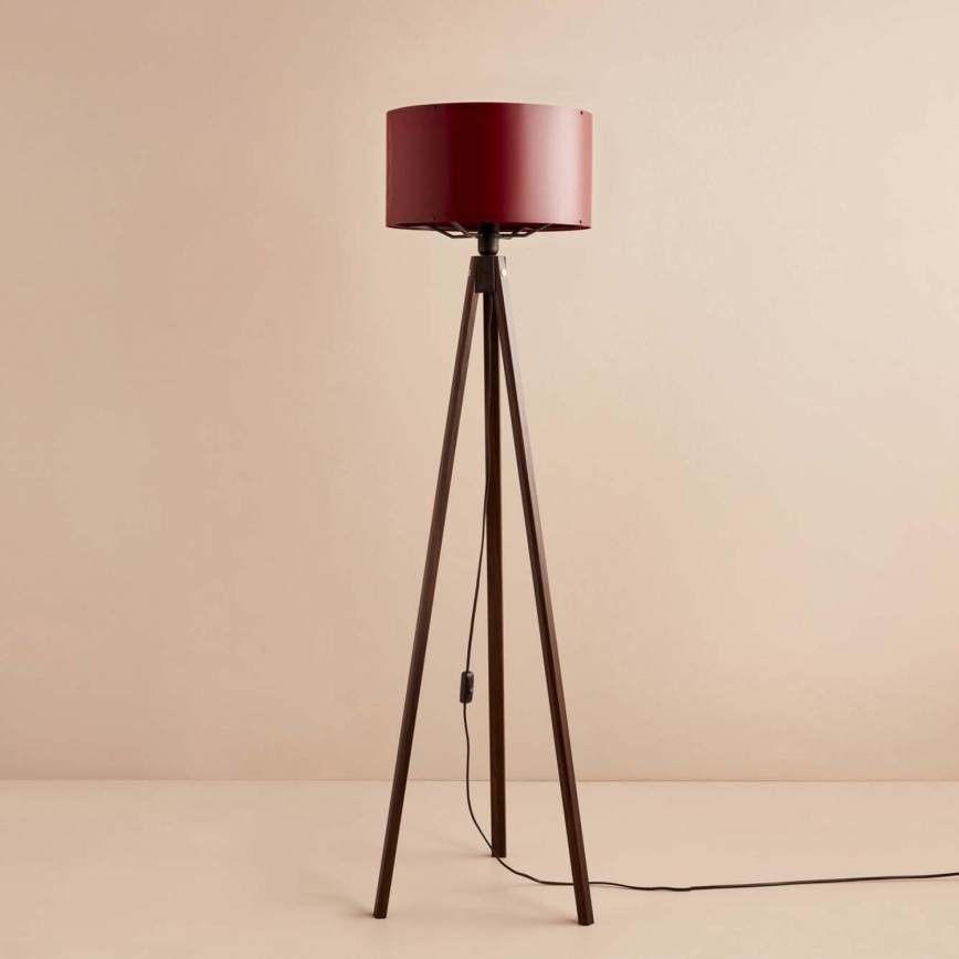 Grīdas lampa AYD 1xE27/40W/230V brūna/sarkana