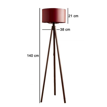 Grīdas lampa AYD 1xE27/40W/230V brūna/sarkana