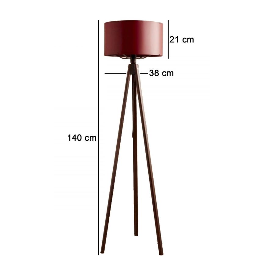 Grīdas lampa AYD 1xE27/40W/230V brūna/sarkana