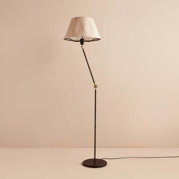 Grīdas lampa AYD 1xE27/40W/230V melna/bēša