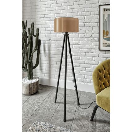 Grīdas lampa AYD 1xE27/40W/230V melna/brūna
