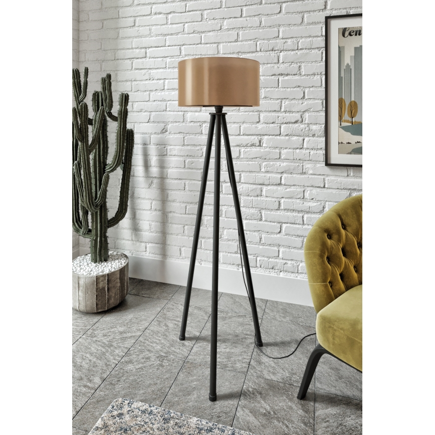 Grīdas lampa AYD 1xE27/40W/230V melna/brūna
