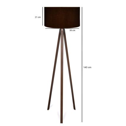 Grīdas lampa AYD 1xE27/40W/230V melna/brūna
