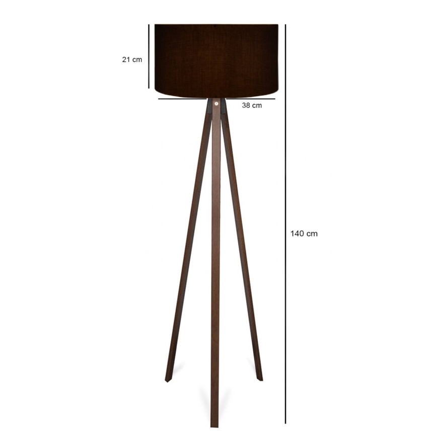 Grīdas lampa AYD 1xE27/40W/230V melna/brūna