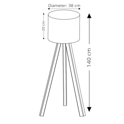 Grīdas lampa AYD 1xE27/40W/230V rozā/bēšs