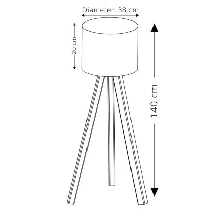 Grīdas lampa AYD 1xE27/40W/230V rozā/brūna