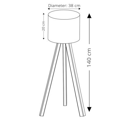 Grīdas lampa AYD 1xE27/40W/230V zila/bēša