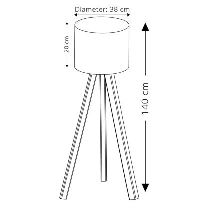 Grīdas lampa AYD 1xE27/40W/230V zila/brūna