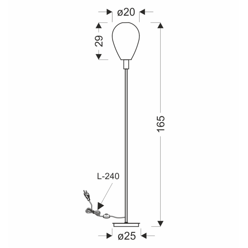 Grīdas lampa DENSO 1xG9/5W/230V melns hroms