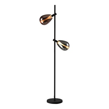 Grīdas lampa DENSO 2xG9/5W/230V melns hroms/vara