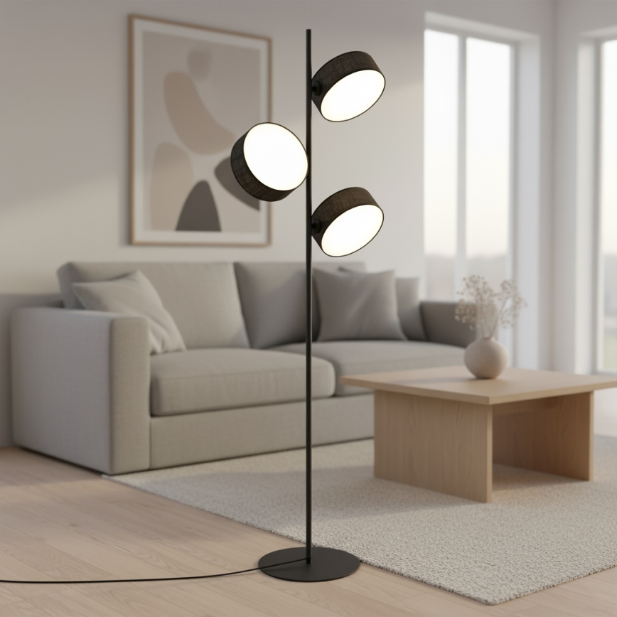 Grīdas lampa DRUMZ 3xE14/10W/230V melna