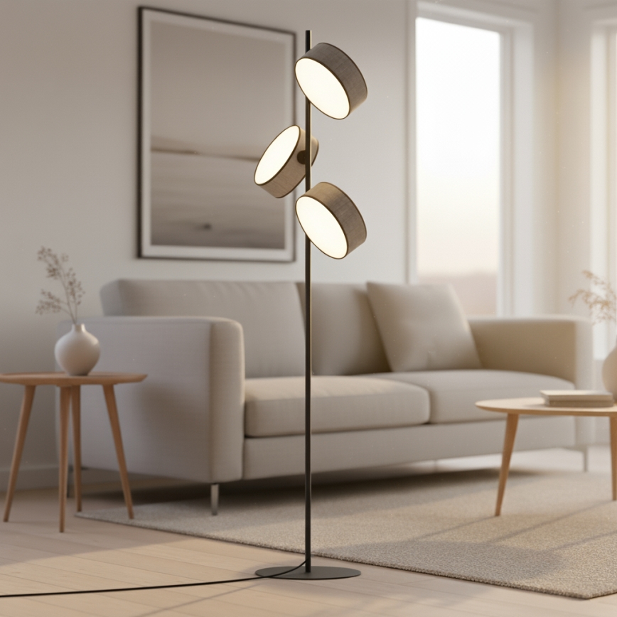 Grīdas lampa DRUMZ 3xE14/10W/230V pelēka