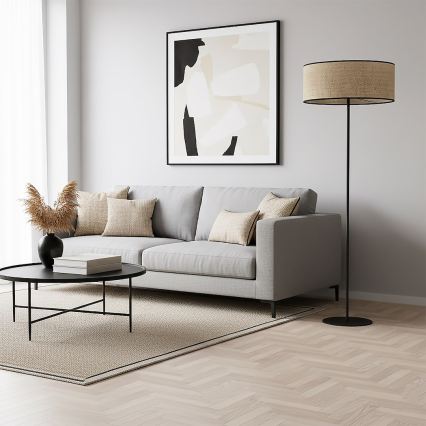 Grīdas lampa ECO 1xE27/15W/230V bēša/ratāns