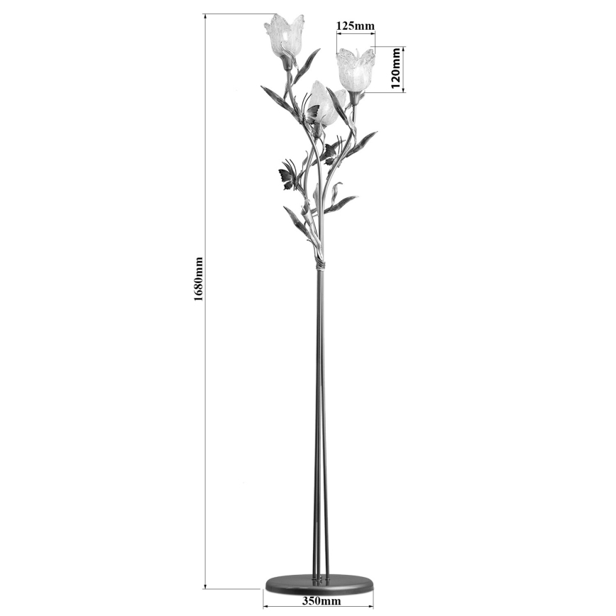 Grīdas lampa EDEN 3xE14/40W/230V Murano stikls