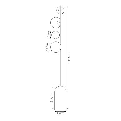 Grīdas lampa ETNO 4xG9/8W/230V balta