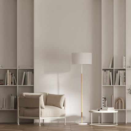 Grīdas lampa FOGO 2xE27/15W/230V balta/bēša