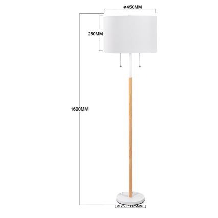 Grīdas lampa FOGO 2xE27/15W/230V balta/bēša