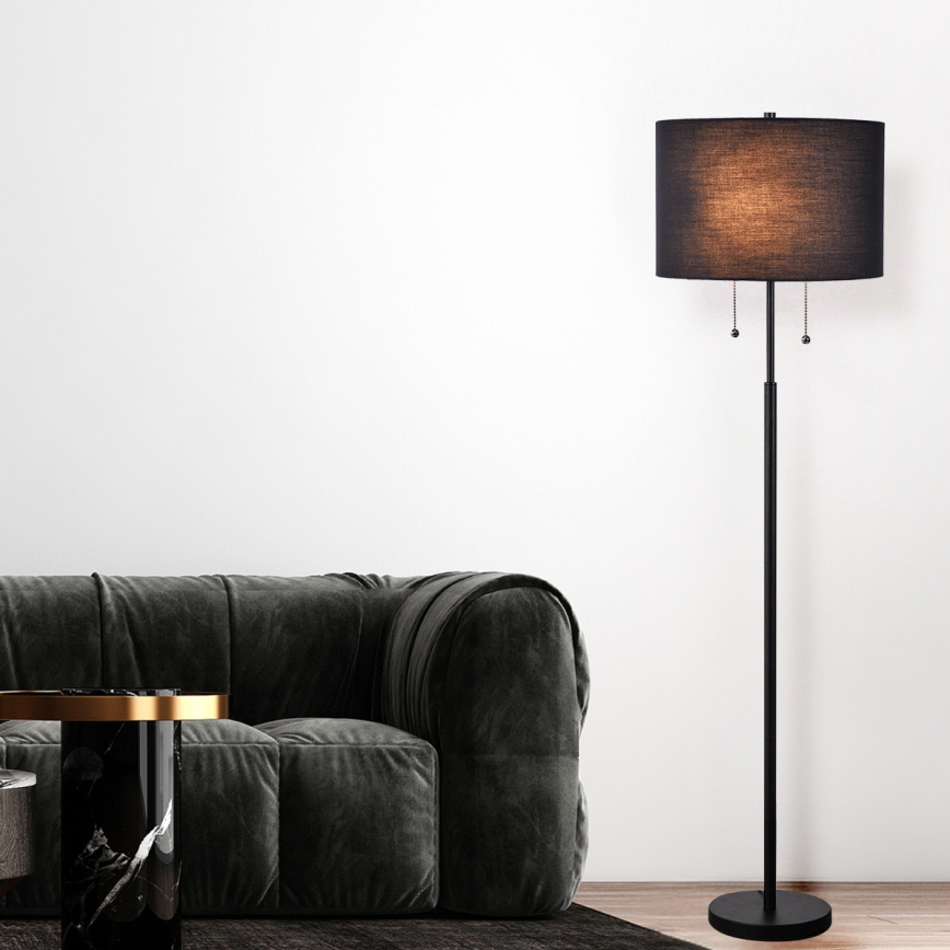 Grīdas lampa FOGO 2xE27/15W/230V melna