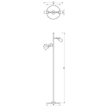 Grīdas lampa JOKER 2xGU10/25W/230V balta/zelta