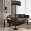 Grīdas lampa KARBON 1xE27/15W/230V melna/brūna