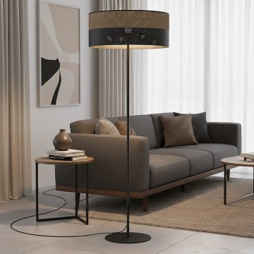 Grīdas lampa KARBON 1xE27/15W/230V melna/brūna