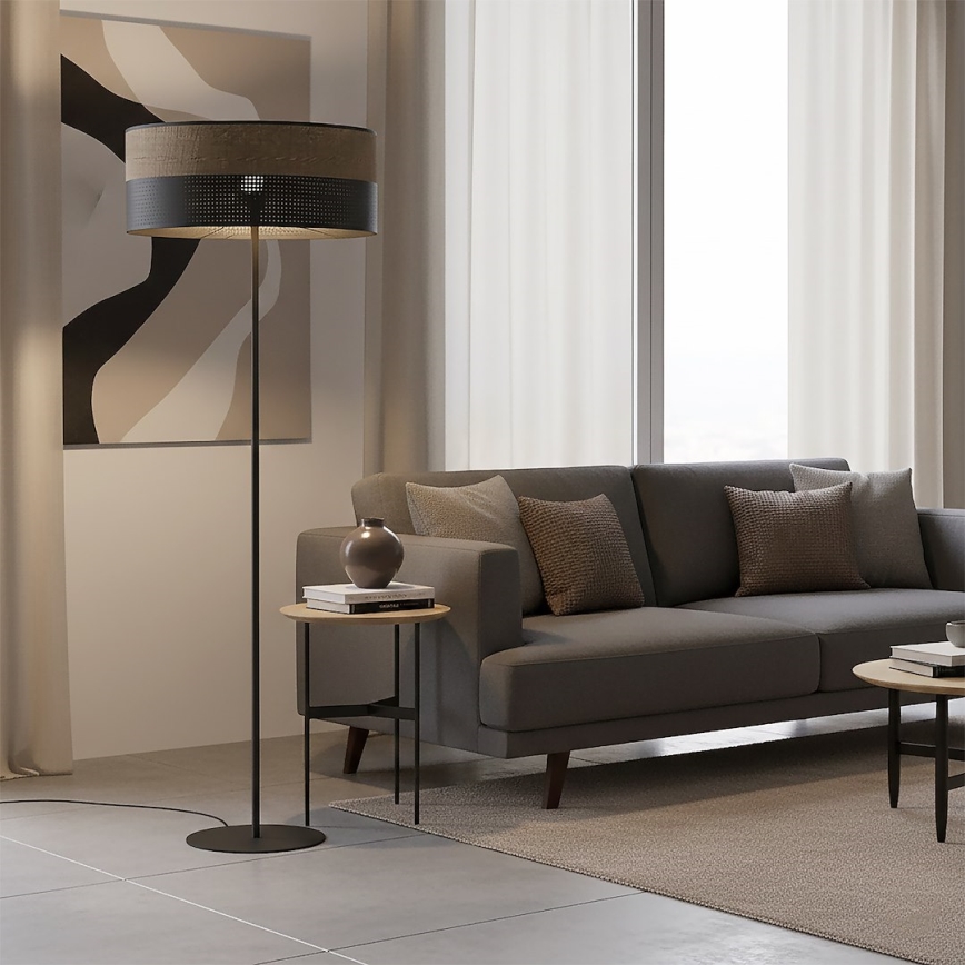 Grīdas lampa KARBON 1xE27/15W/230V melna/brūna