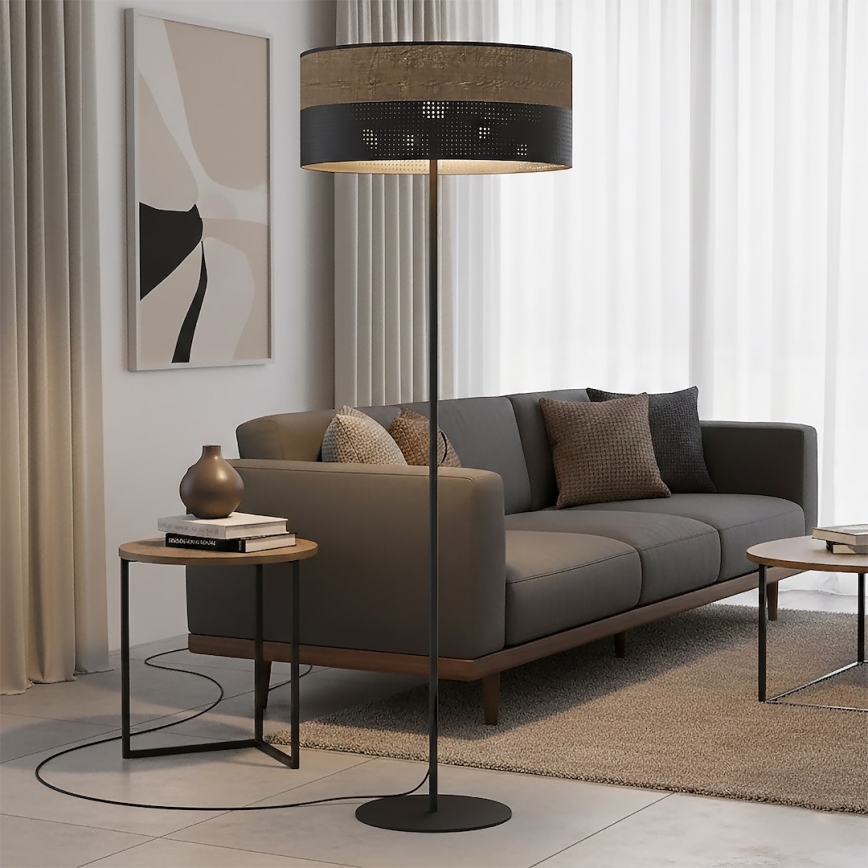 Grīdas lampa KARBON 1xE27/15W/230V melna/brūna