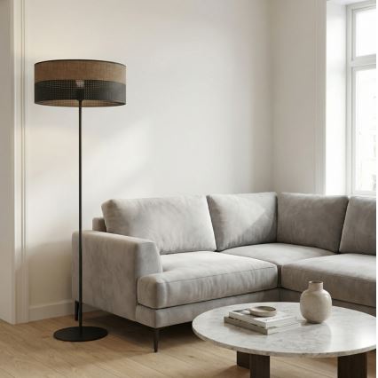 Grīdas lampa KARBON 1xE27/15W/230V melna/brūna