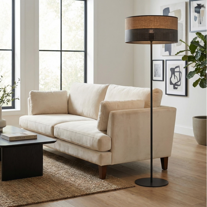 Grīdas lampa KARBON 1xE27/15W/230V melna/brūna