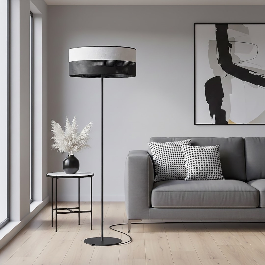 Grīdas lampa KARBON 1xE27/15W/230V melna/pelēka