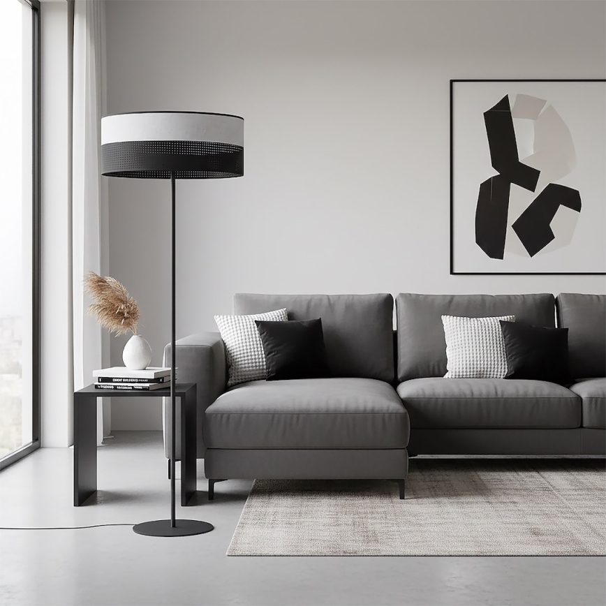 Grīdas lampa KARBON 1xE27/15W/230V melna/pelēka