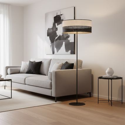 Grīdas lampa KARBON 1xE27/15W/230V melna/pelēka