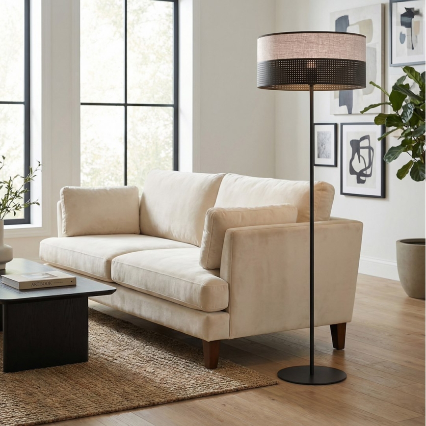 Grīdas lampa KARBON 1xE27/15W/230V melna/pelēka