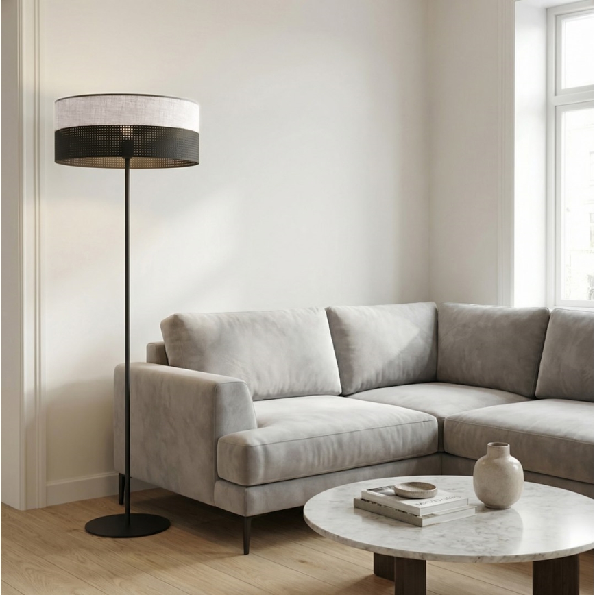 Grīdas lampa KARBON 1xE27/15W/230V melna/pelēka